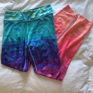 Athleta girl rainbow printed leggings 12.